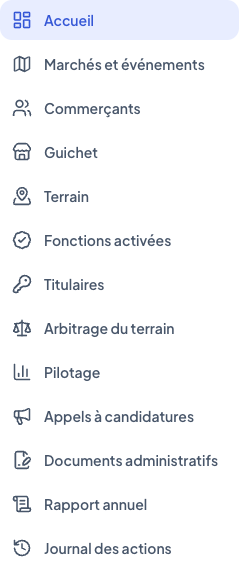 Menu de l’espace mairie
