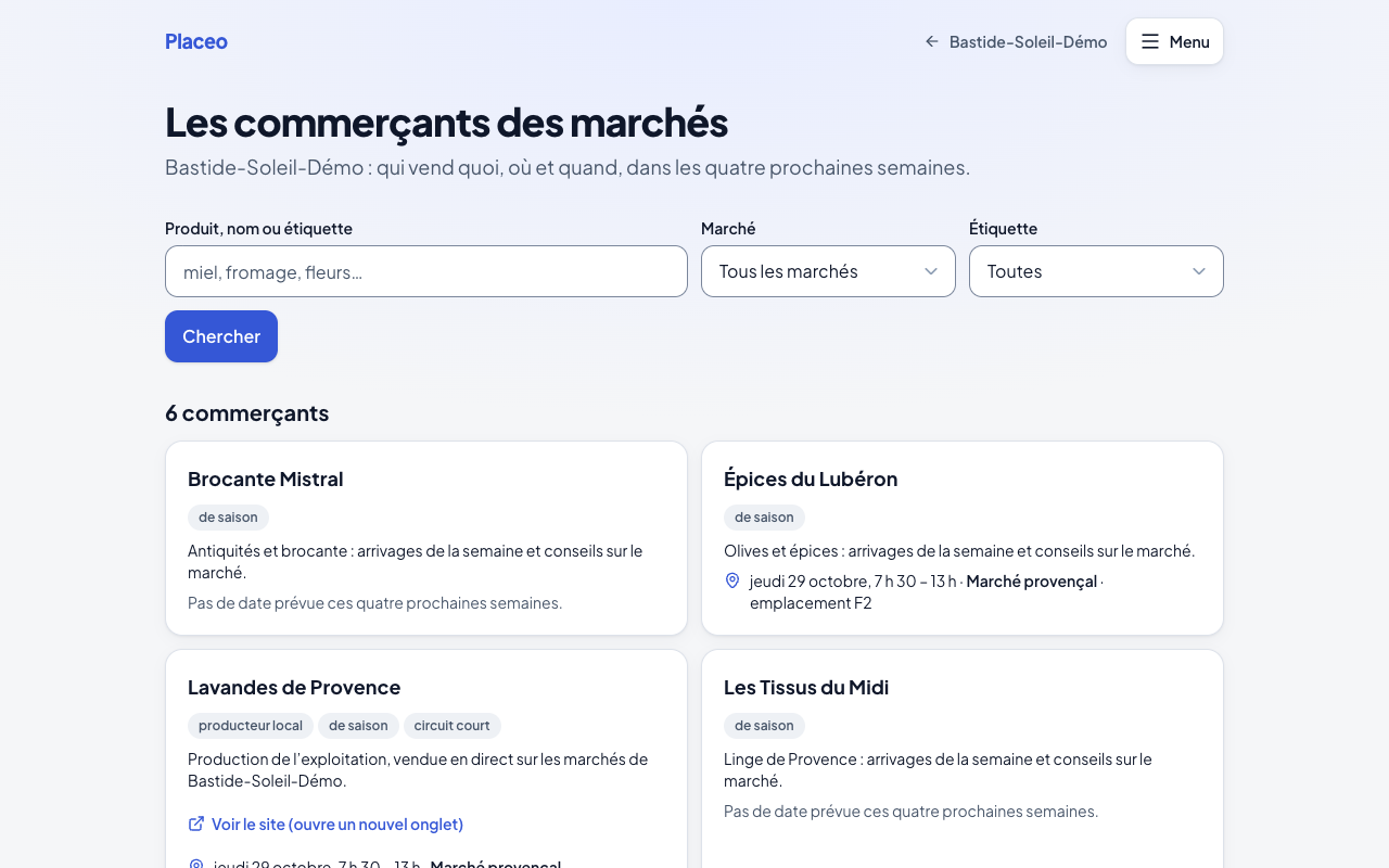 Annuaire des commerçants de la commune